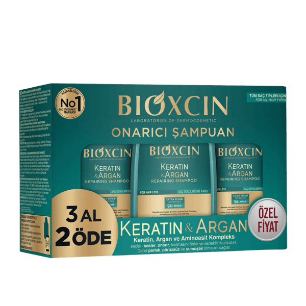 Bioxcin Keratin ve Argan Onarıcı Şampuan 300 ml - 3 Al 2 Öde