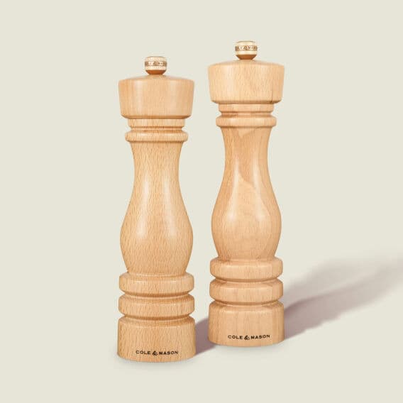 Cole & Mason Londra Doğal Kayın Tuz ve Karabiber Değirmenleri 220mm