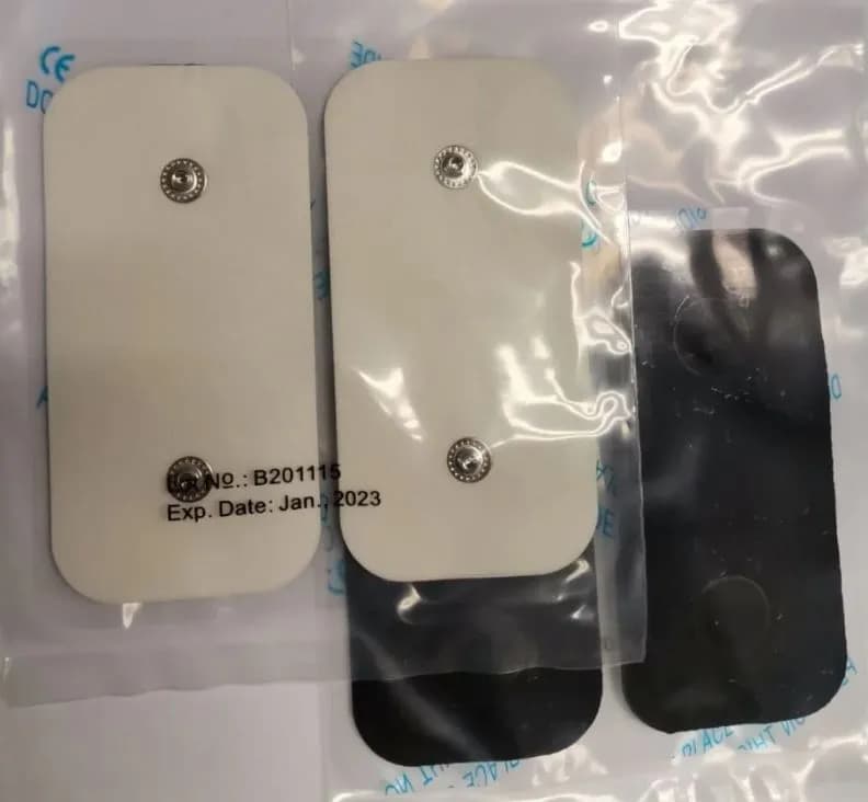 Compex Uyumlu 5 x 10 cm Çift Çıtçıtlı Tens Elektrot Pedi Pakette 4 Adet