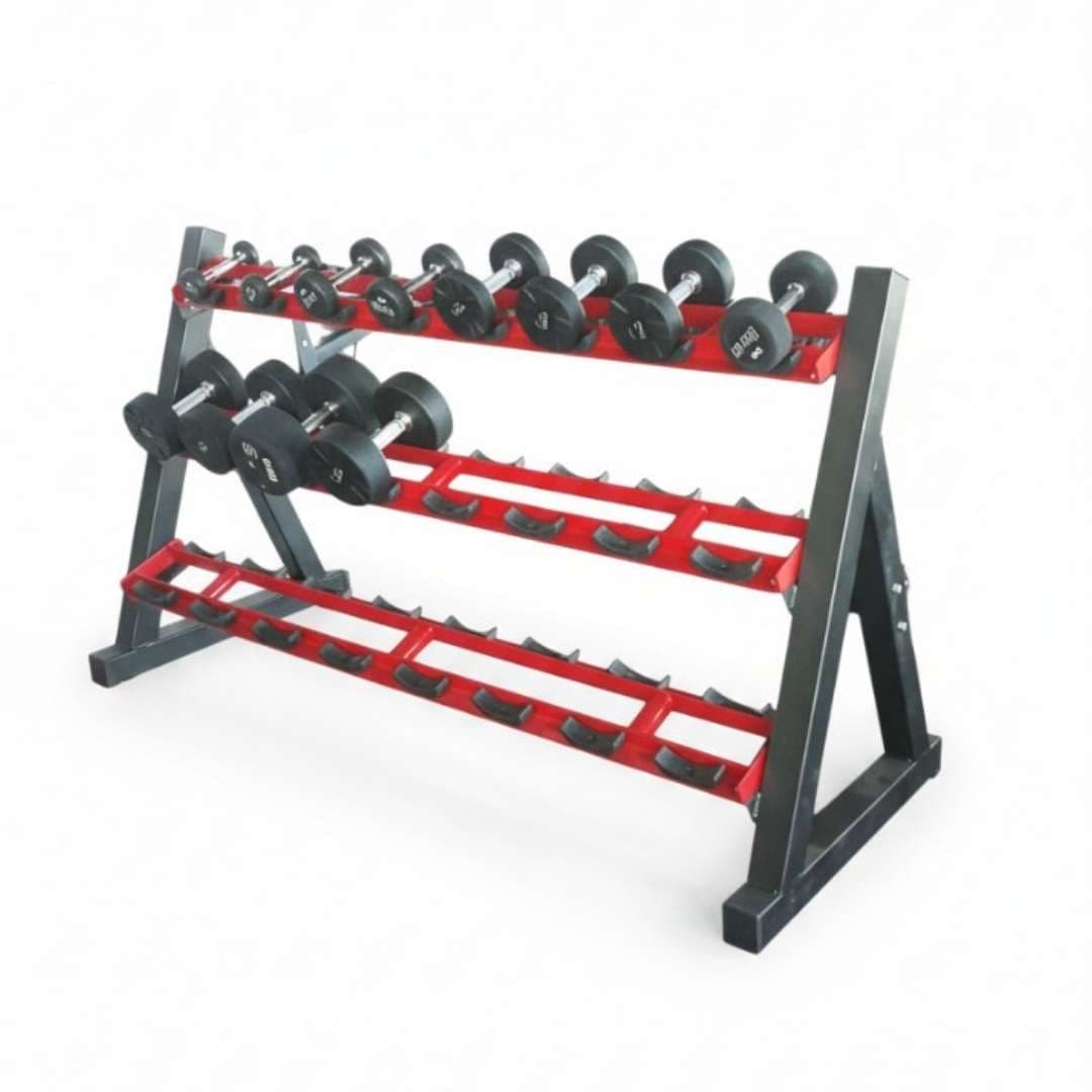 Dambıl Rack 24’lü | 3 Katlı Profesyonel Dambıl Standı