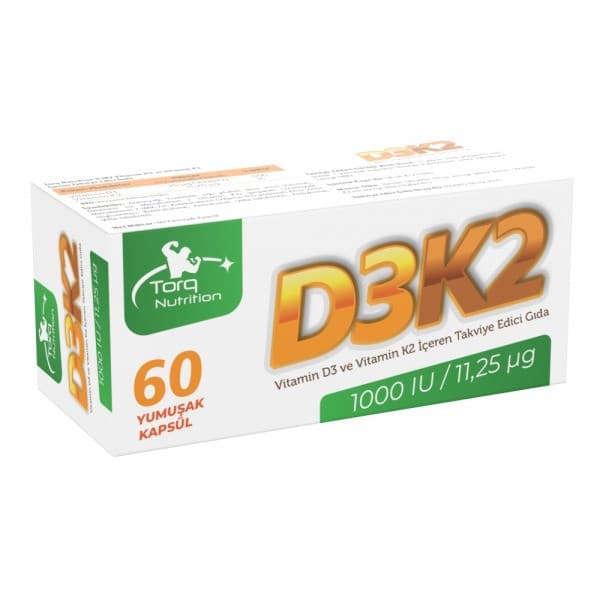 Torq Nutrition D3K2 (1000 IU / 11,25 mcg) 60 Yumuşak Kapsül