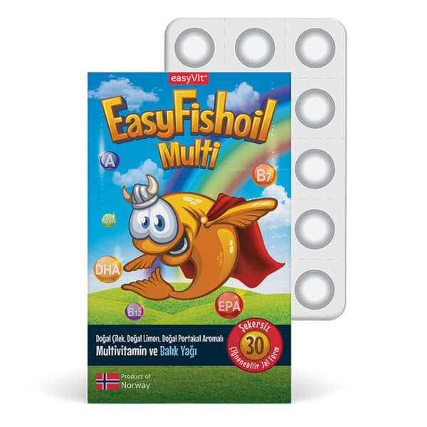 Easy Fish Oil Multi Multivitamin ve Balık Yağı Çiğnenebilir 30 Tablet