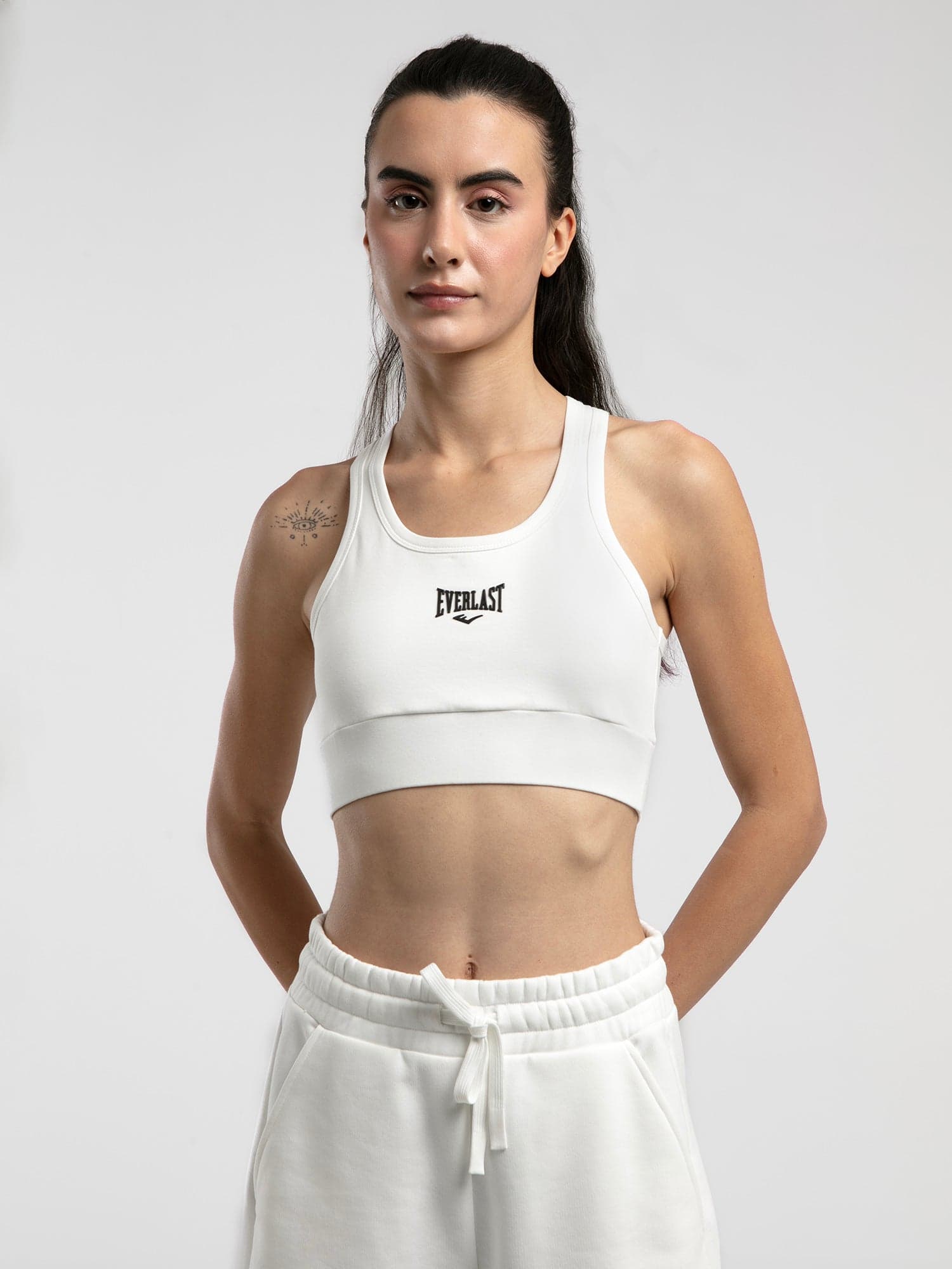 Ever Essentials Beyaz Kadın Pamuk Sporcu Sütyeni