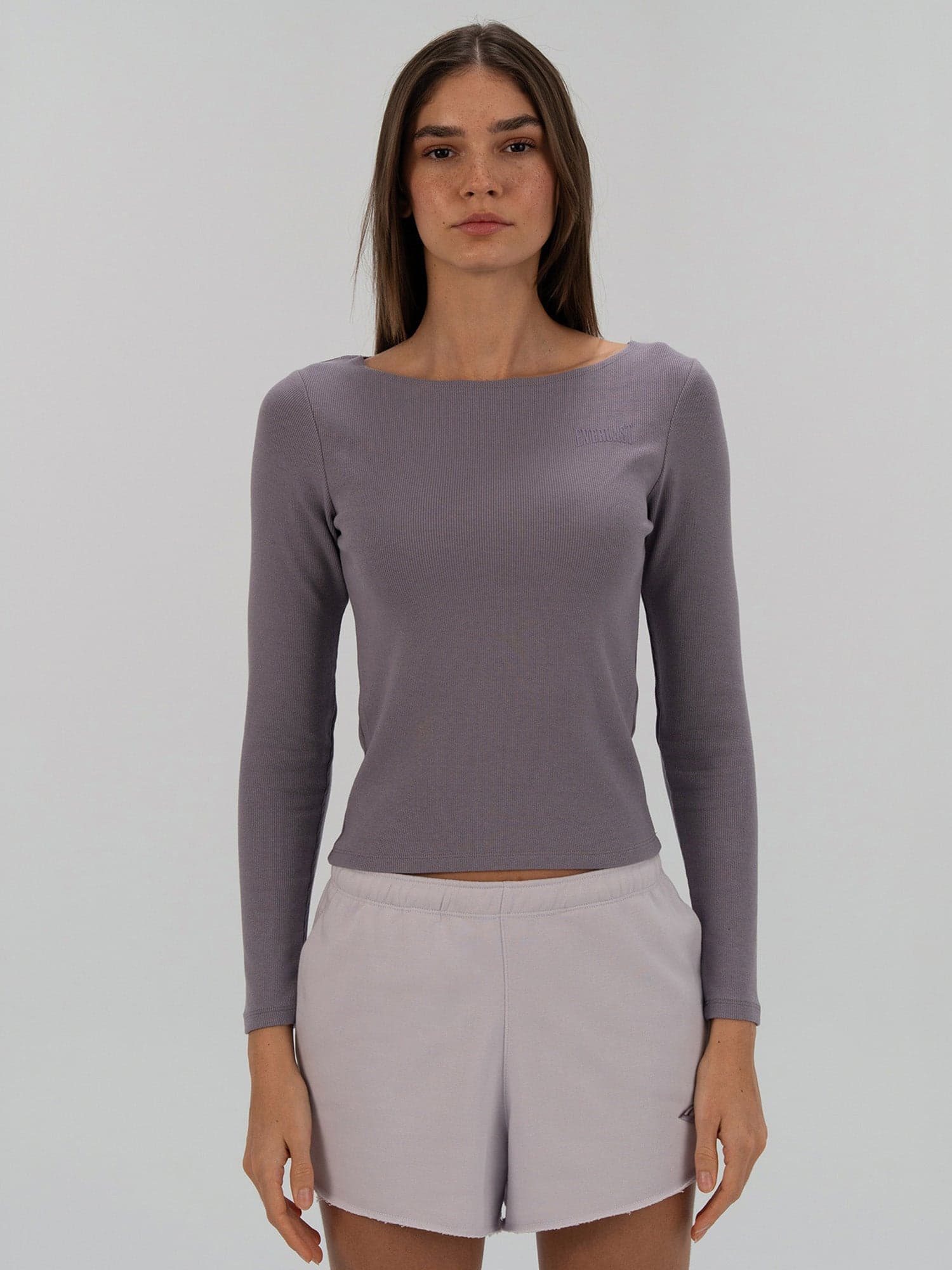 Ever Relaxed Rib Wmn Mürdüm Kadın Uzun Kollu Tişört