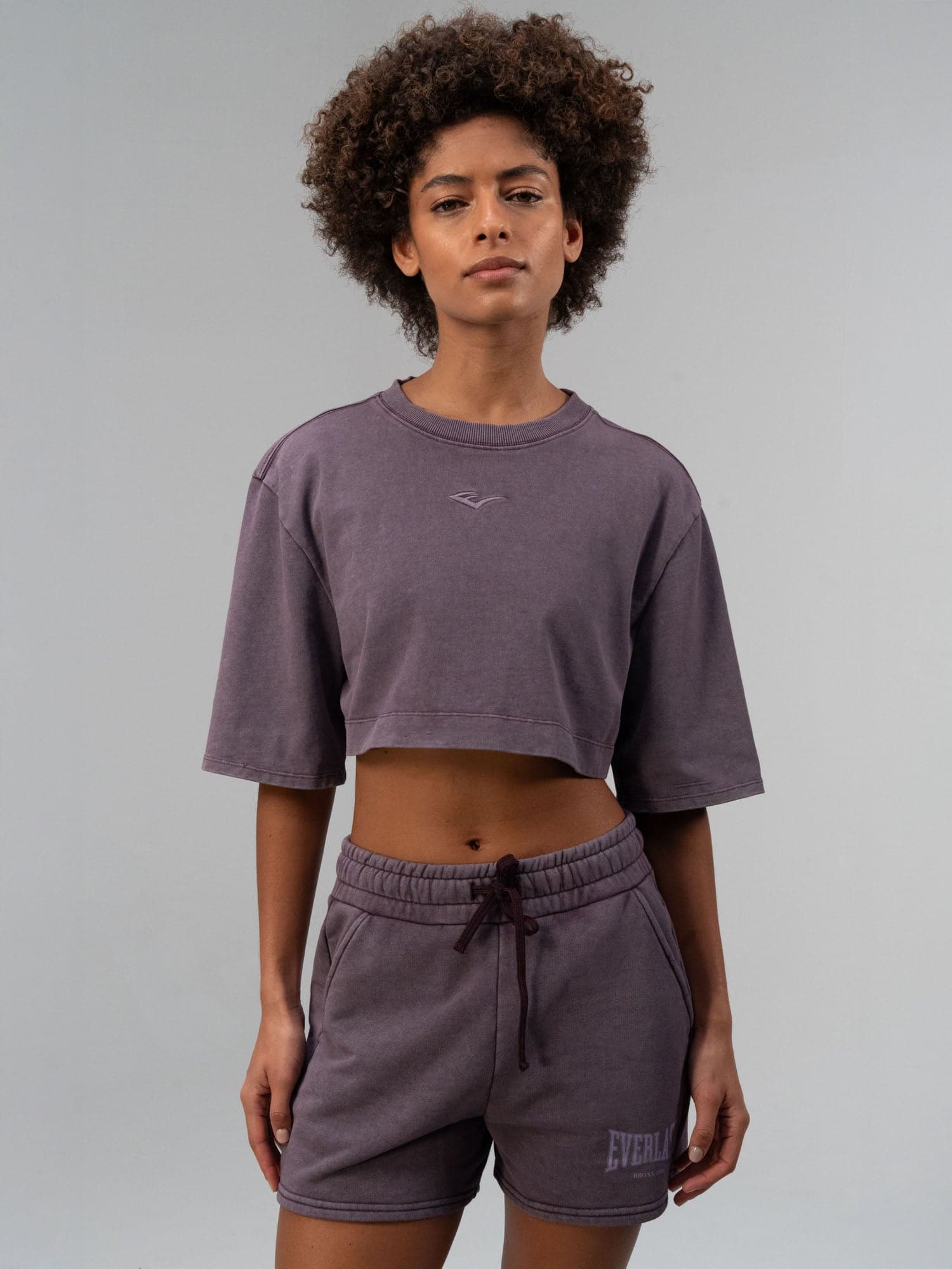 Everlast Bronx 1910 Oversize Mor Crop Kadın Tişört