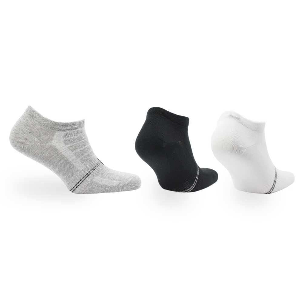 Fresh Premium Beyaz/Siyah/Gri Pamuklu Günlük Spor Çorap 3'lü Paket