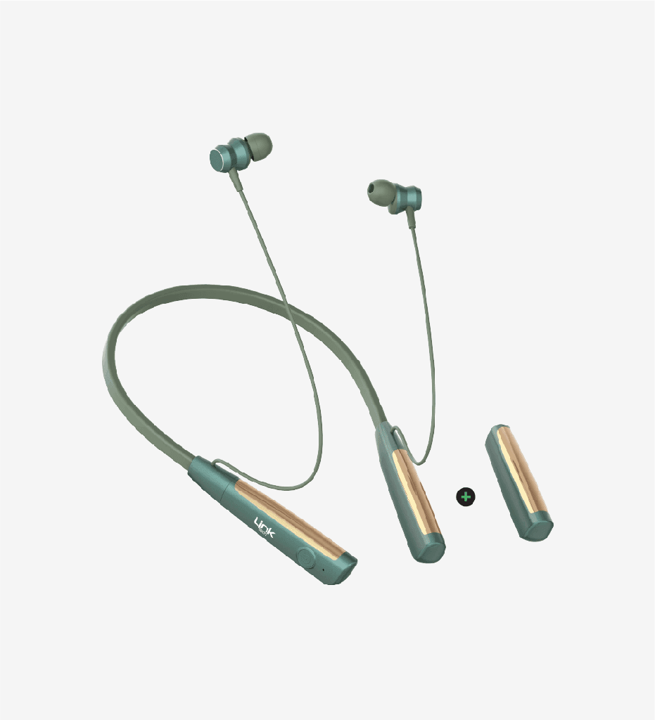 H999 Neckband Silicone Bluetooth Headset- 90 Hours 420mah+420mah