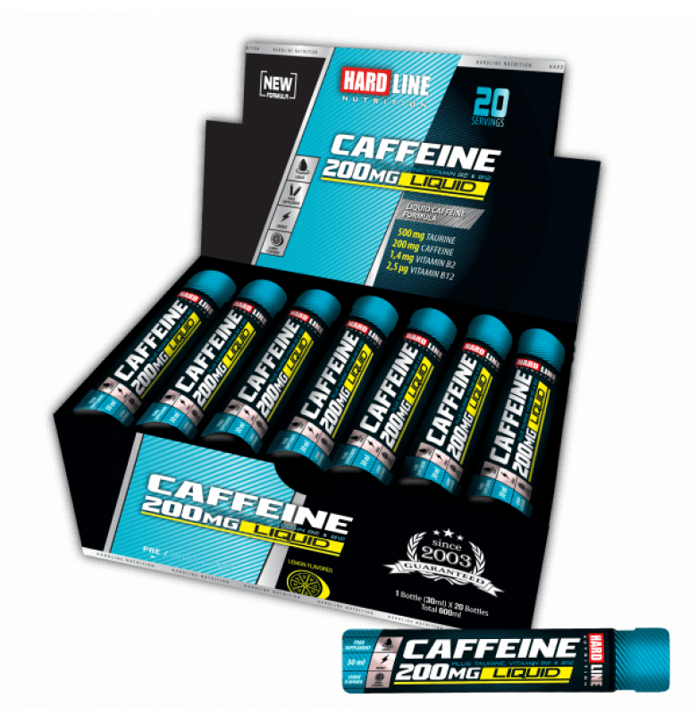 Hardline Caffeine 200 mg. Liquid Limon 20 Shot x 30 ml.