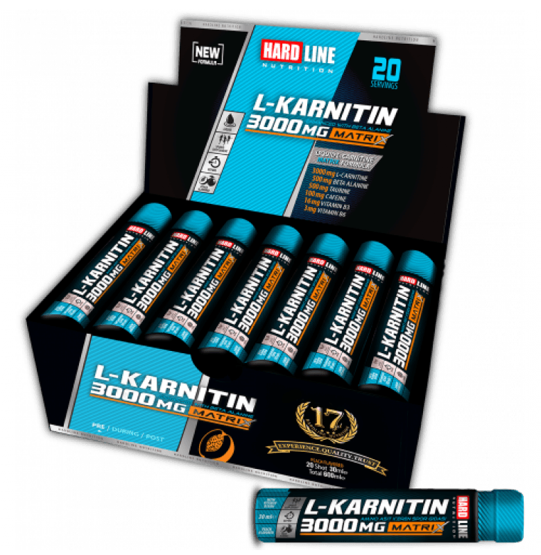 Hardline L-Karnitin Matrix 3000 mg 20 Shot