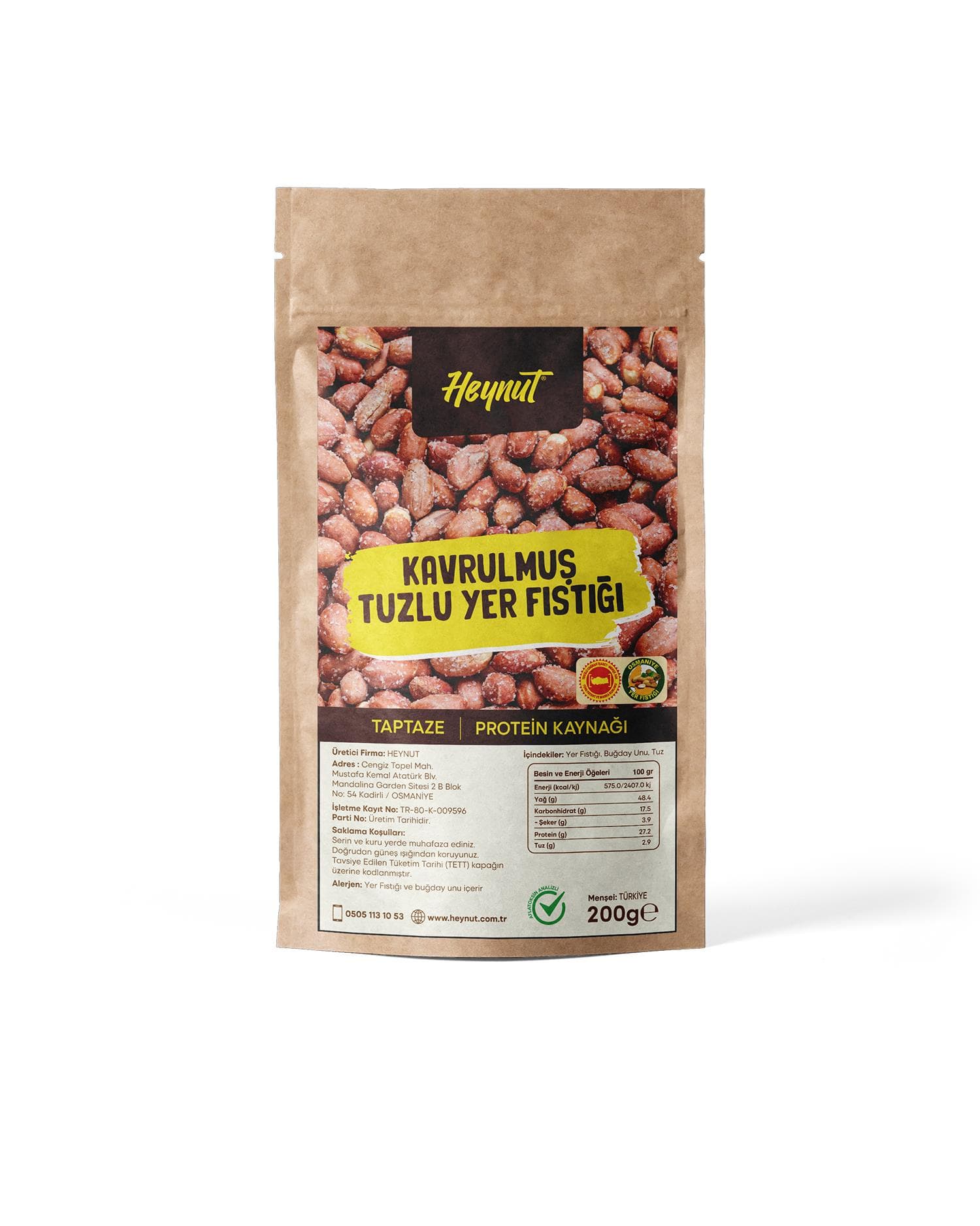 HeynuT Kavrulmuş Tuzlu Fıstık 200g