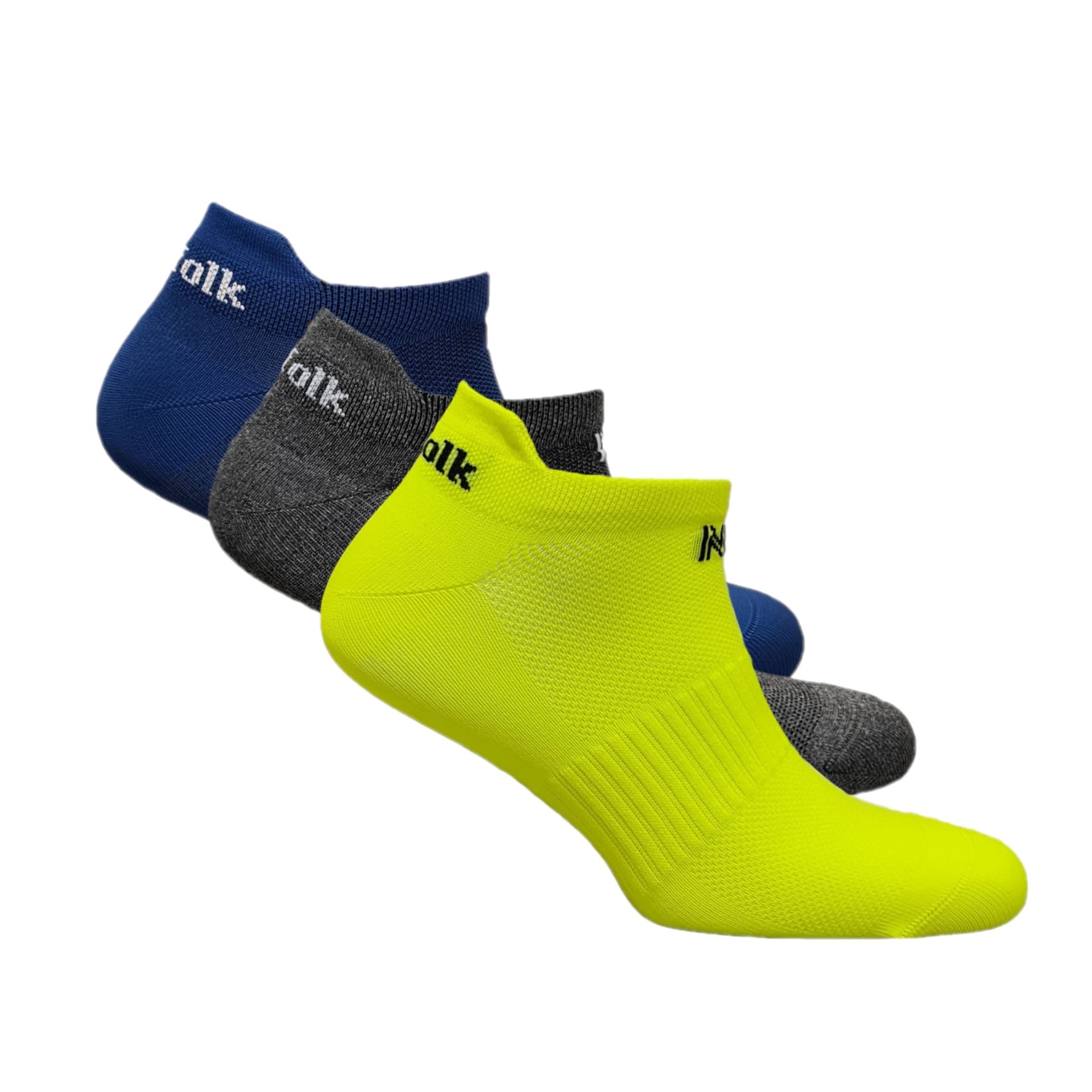IZZY Multi-Sport Ultra Hafif Düşük Kesim Çorap 3'lü Paket Sarı/Gri/Lacivert