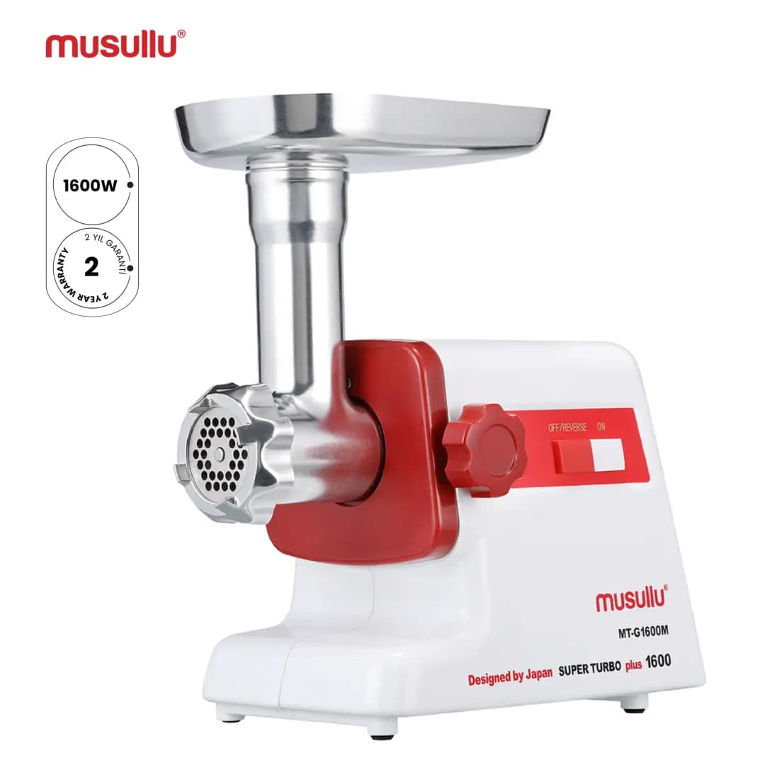 Musullu 1600w MT-G1600M Süper Turbo Et Kıyma Makinesi, Rende Başlıkları