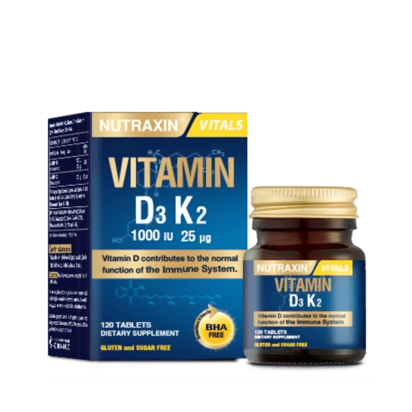 Nutraxin D3K2 Vitamin 1000 IU 120 Tablet