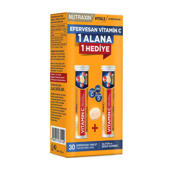 Nutraxin Vitamin C 1 Alana 1 Bedava Efervesan 30 Tablet