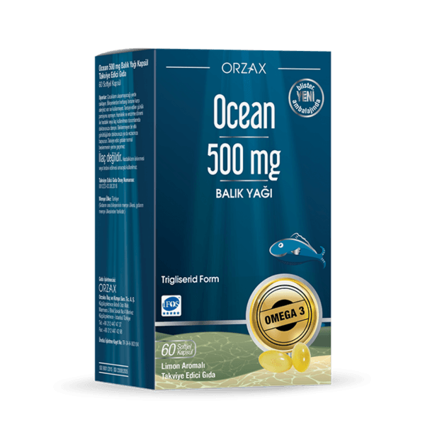 Ocean Omega 3 Balık Yağı 500 mg 60 Kapsül