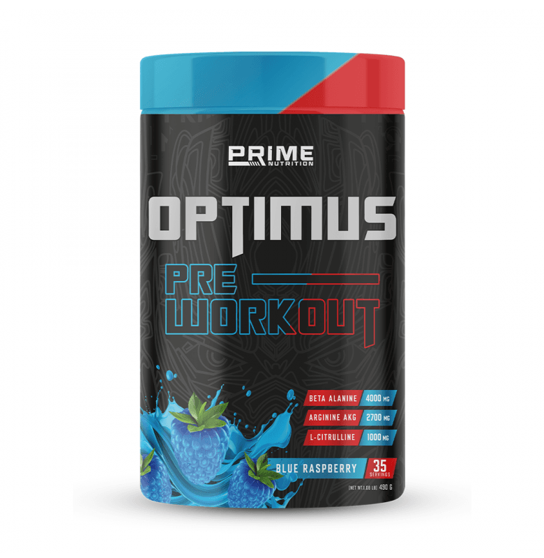 Prime Nutrition Optimus Pre-Workout Blue Raspberry 490 gram