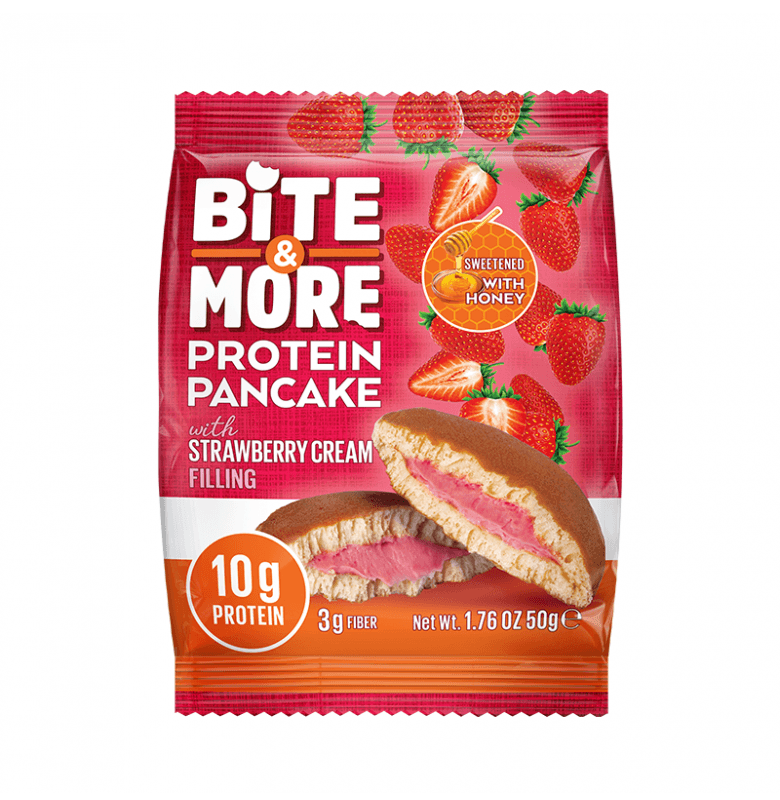 Bite & More Protein Pancake Strawberry Cream 50 gram