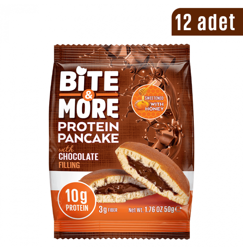 Bite & More Protein Pancake Çikolata 12 Adet x 50 gram
