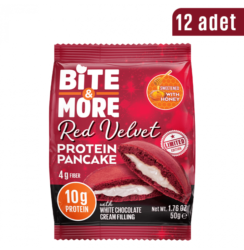 Bite & More Limited Edition Protein Pancake Red Velvet 12 Adet x 50 gram