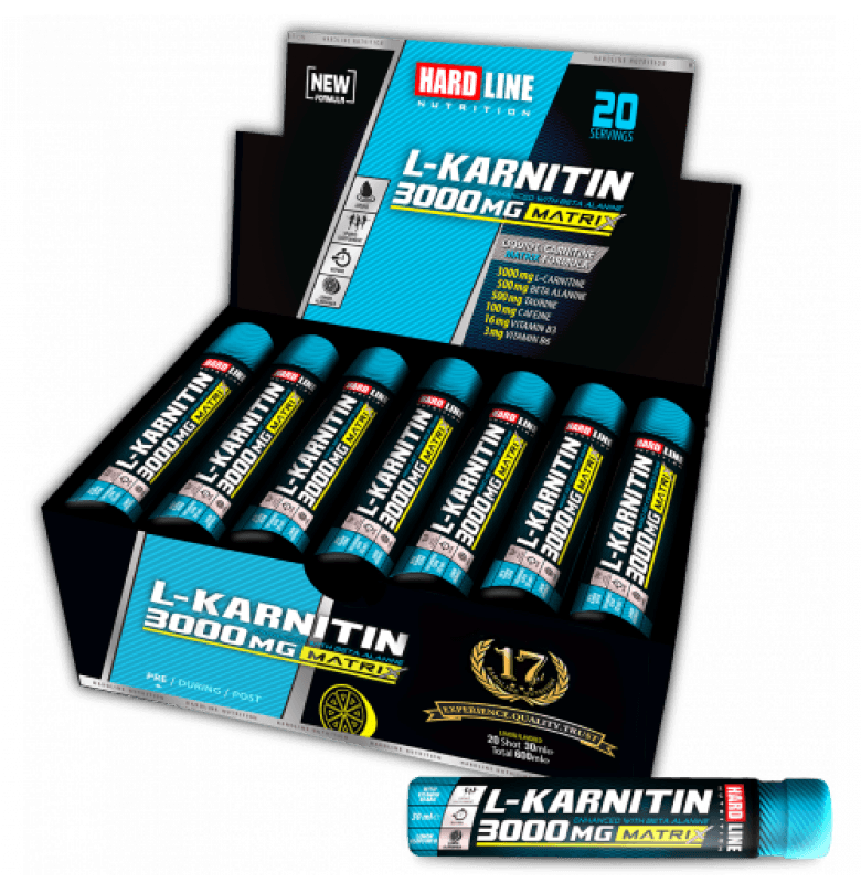 Hardline L-Karnitin Matrix Limon 20 Shot x 30ml.