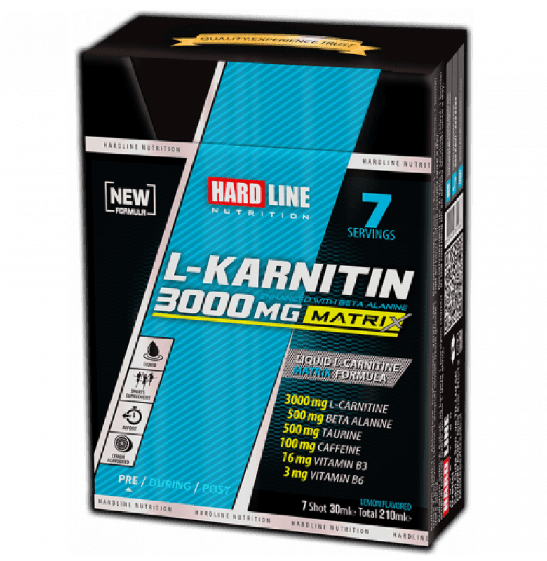 Hardline L-Karnitin Matrix Limon 7 Shot x 30ml.