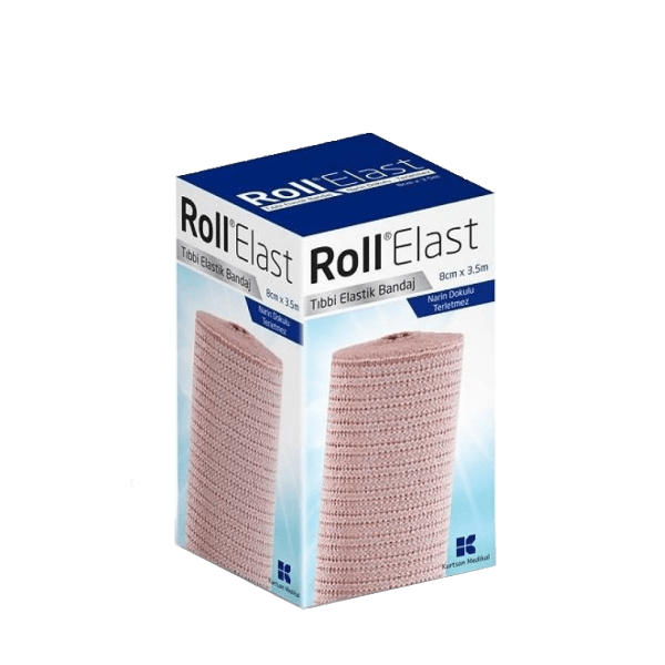 Roll Elast Tıbbi Elastik Bandaj 8 cm x 3.5 m