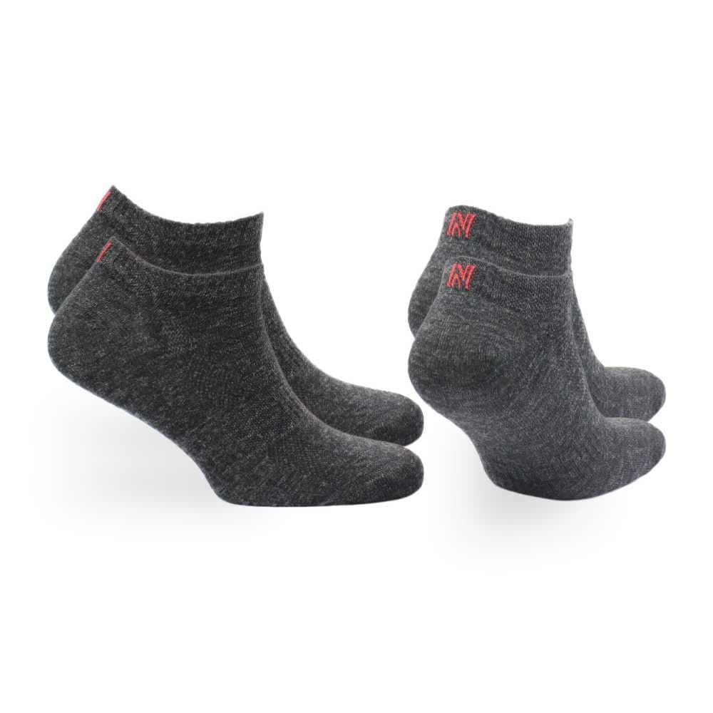 SHELDON LC Düşük Kesim Merino Yünü Outdoor Yürüyüş Çorapları 2'li Paket Gri