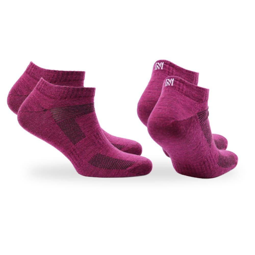 SHELDON LC Düşük Kesim Merino Yünü Outdoor Yürüyüş Çorapları 2'li Paket Magenta