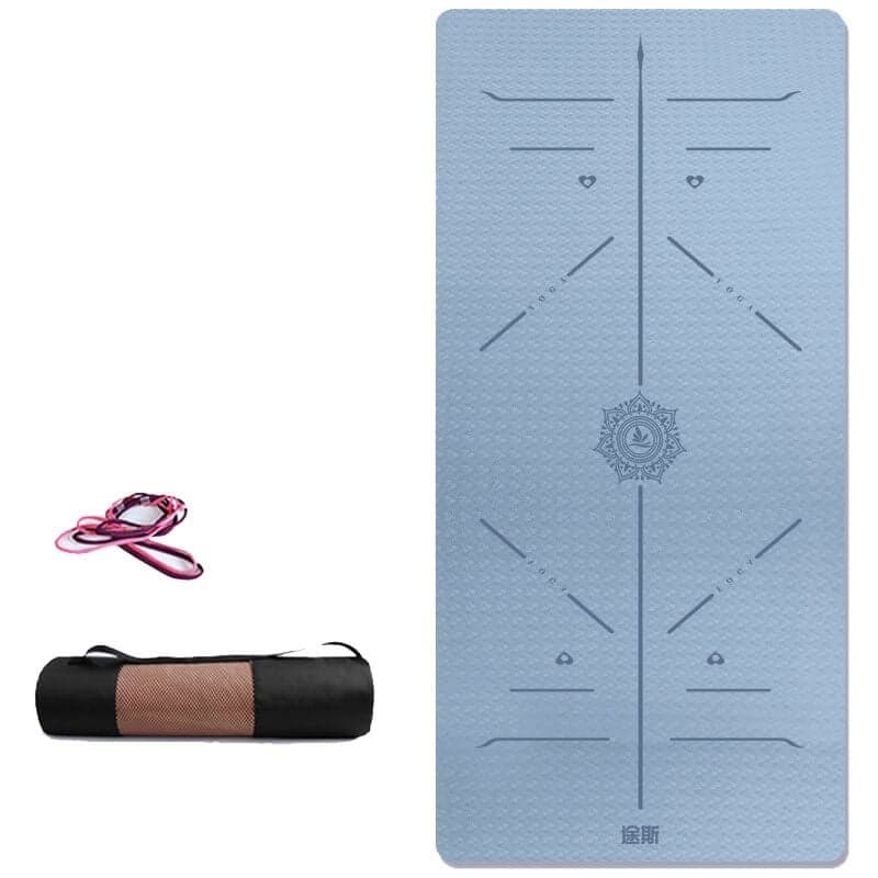 Tusi Yoga Matı ve Pilates Minderi Çift Renk Tpe Gök Mavisi 5mm