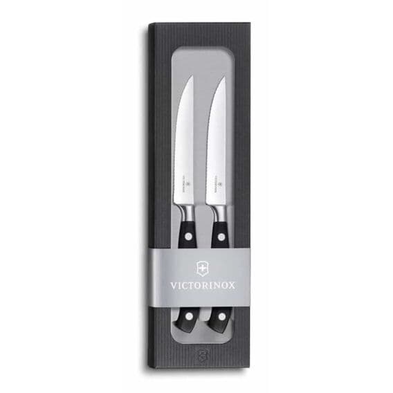 Victorinox 7.7242.2W 12cm Siyah 2li Dövme Çelik Biftek Bıçağı, Hediye Kutulu