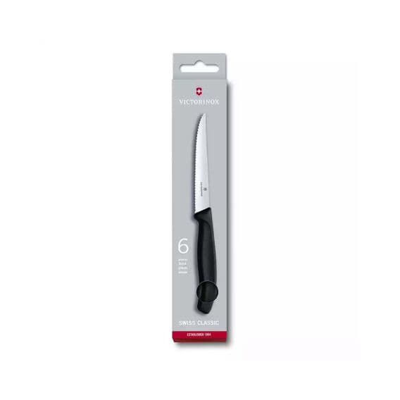 Victorinox 6.7233.6 11cm Siyah Biftek Bıçağı, 6 Parça