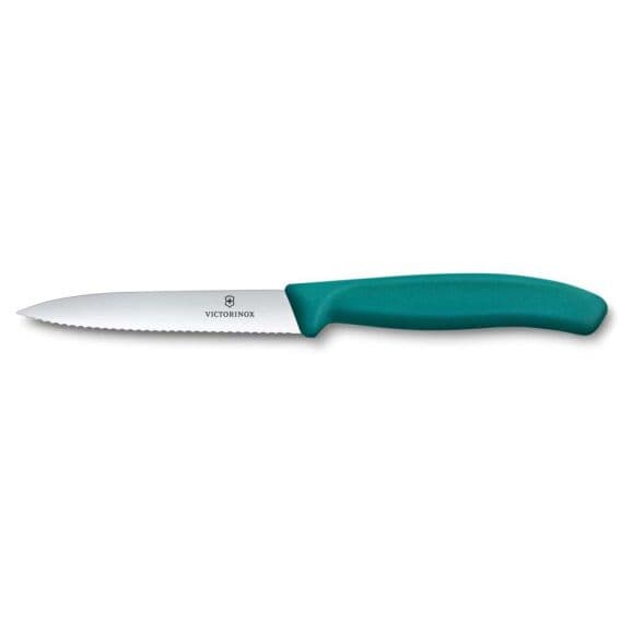 Victorinox 6.7734.C1 Swiss Classic 10cm Tırtıklı Soyma Bıçağı, Yeşil