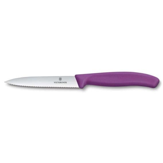 Victorinox 6.7735.C1 Swiss Classic 10cm Tırtıklı Soyma Bıçağı, Mor