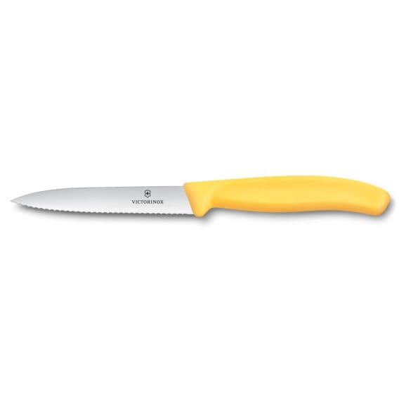 Victorinox 6.7738.C1 Swiss Classic 10cm Tırtıklı Soyma Bıçağı, Sarı