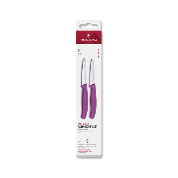 Victorinox 6.7695.2C1 Swiss Classic 2li Soyma Bıçağı Set, Mor