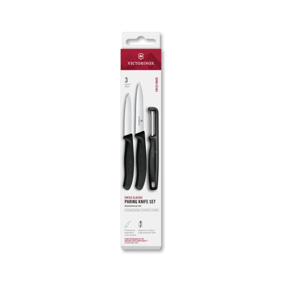 Victorinox 6.7113.33 Swiss Classic 3lü Bıçak ve Soyacak Set, Siyah
