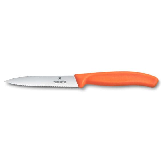 Victorinox 6.7739.C1 Swiss Classic 10cm Tırtıklı Soyma Bıçağı, Turuncu