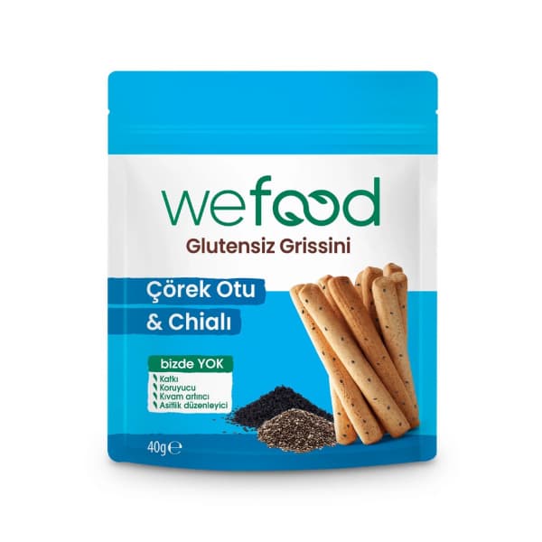 Wefood Glutensiz Grissini Çörek Otu & Chialı 40 gr