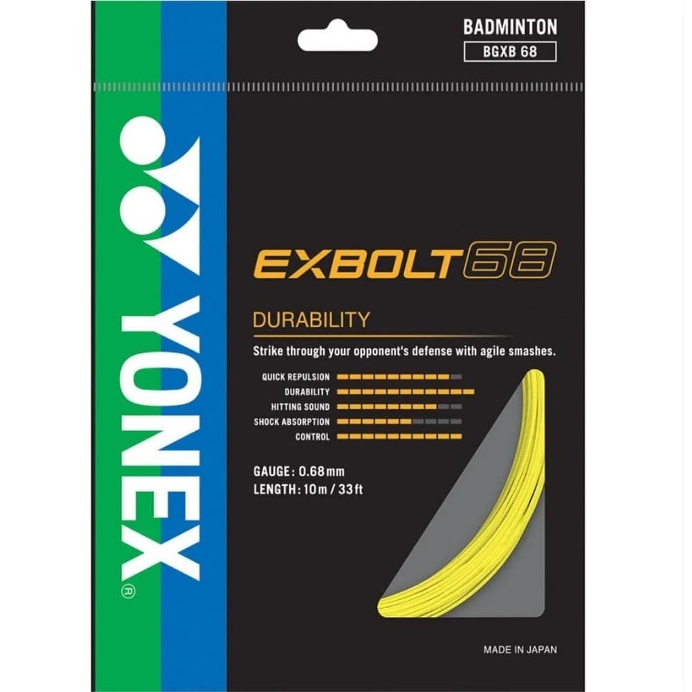 Yonex Exbolt 68 Badminton Kordajı 0.68 mm / 10 M - Sarı