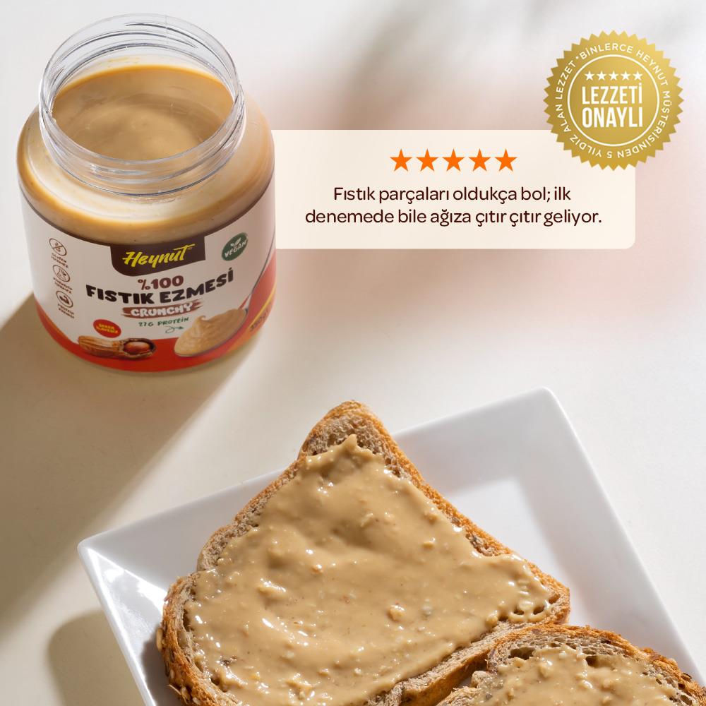 HeynuT %100 Fıstık Ezmesi (Parçacıklı) 350g - 3