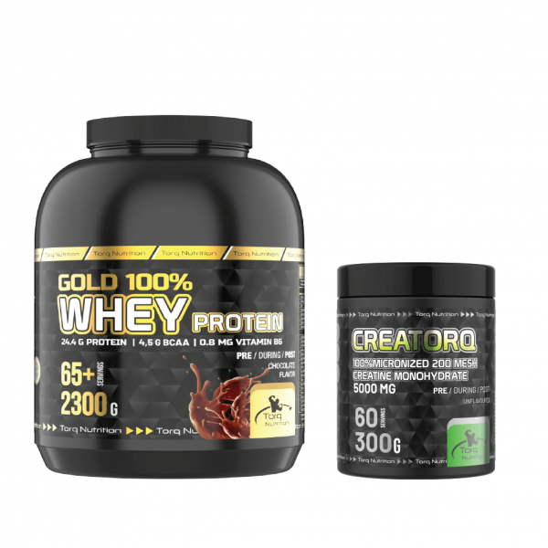 GOLD %100 Whey Protein Tozu 2300 G + CREATORQ %100 Micronized Creatine Monohydrate 300 G