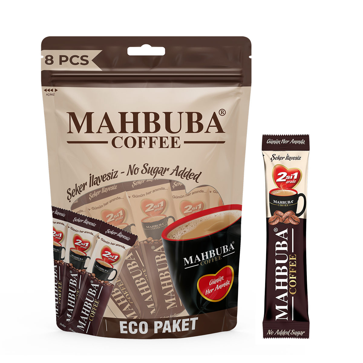 Coffee 2si1 Arada Şekersiz Hazır Kahve 8x10gr Eco Paket
