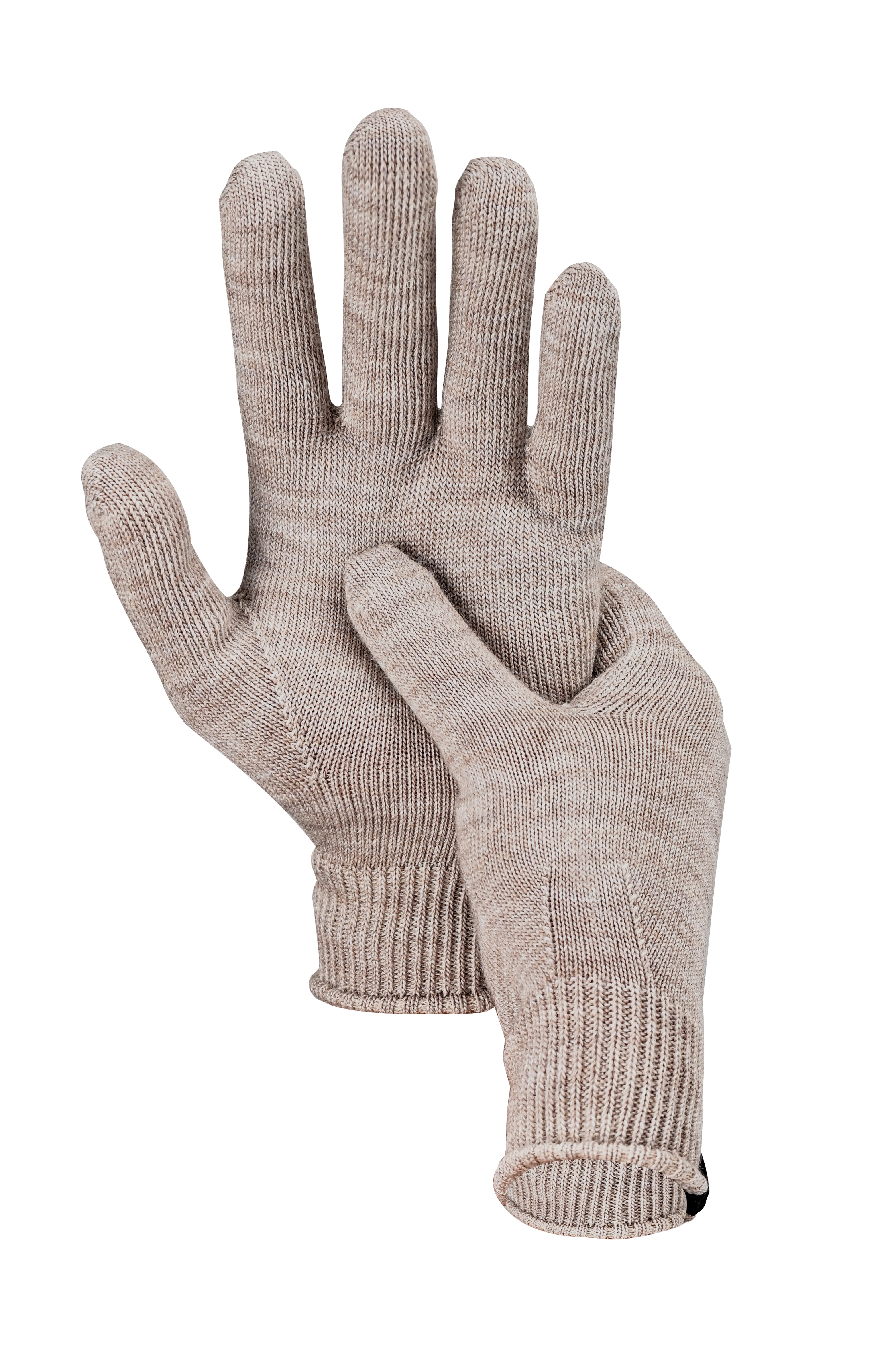 Winter Set %70 Merino Yünü Termal Bere Boyunluk ve Eldiven 3'lü Kış Seti - Krem - 7