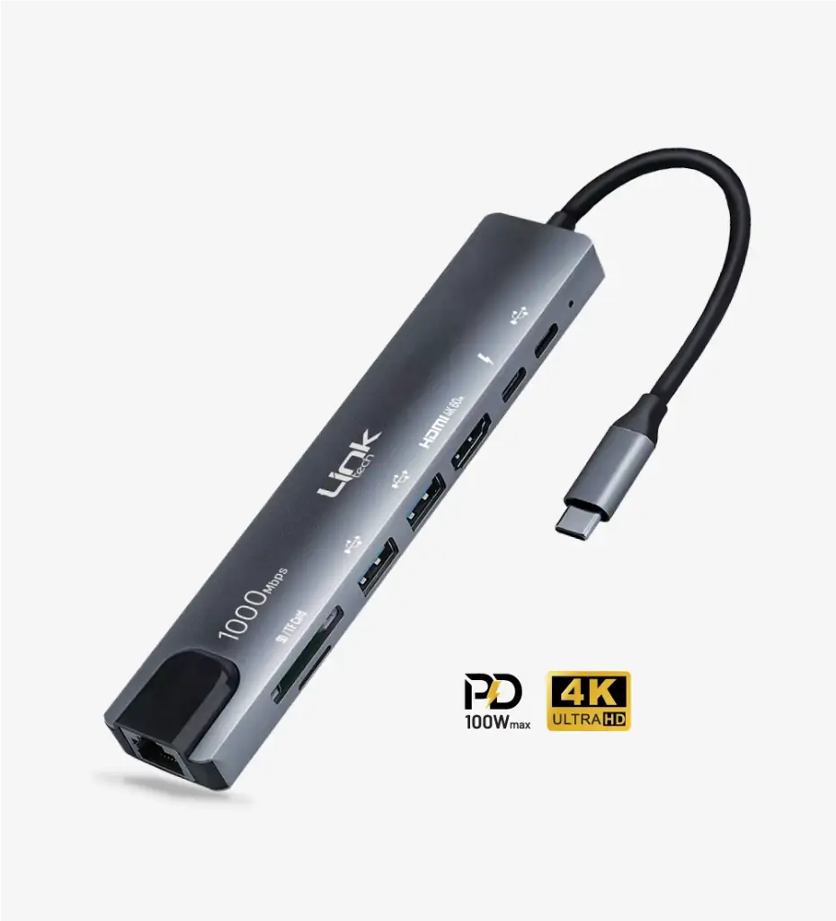 A205 Premium 8 in 1 RJ45, HDMI, Type-C Hub and Card Reader - 2