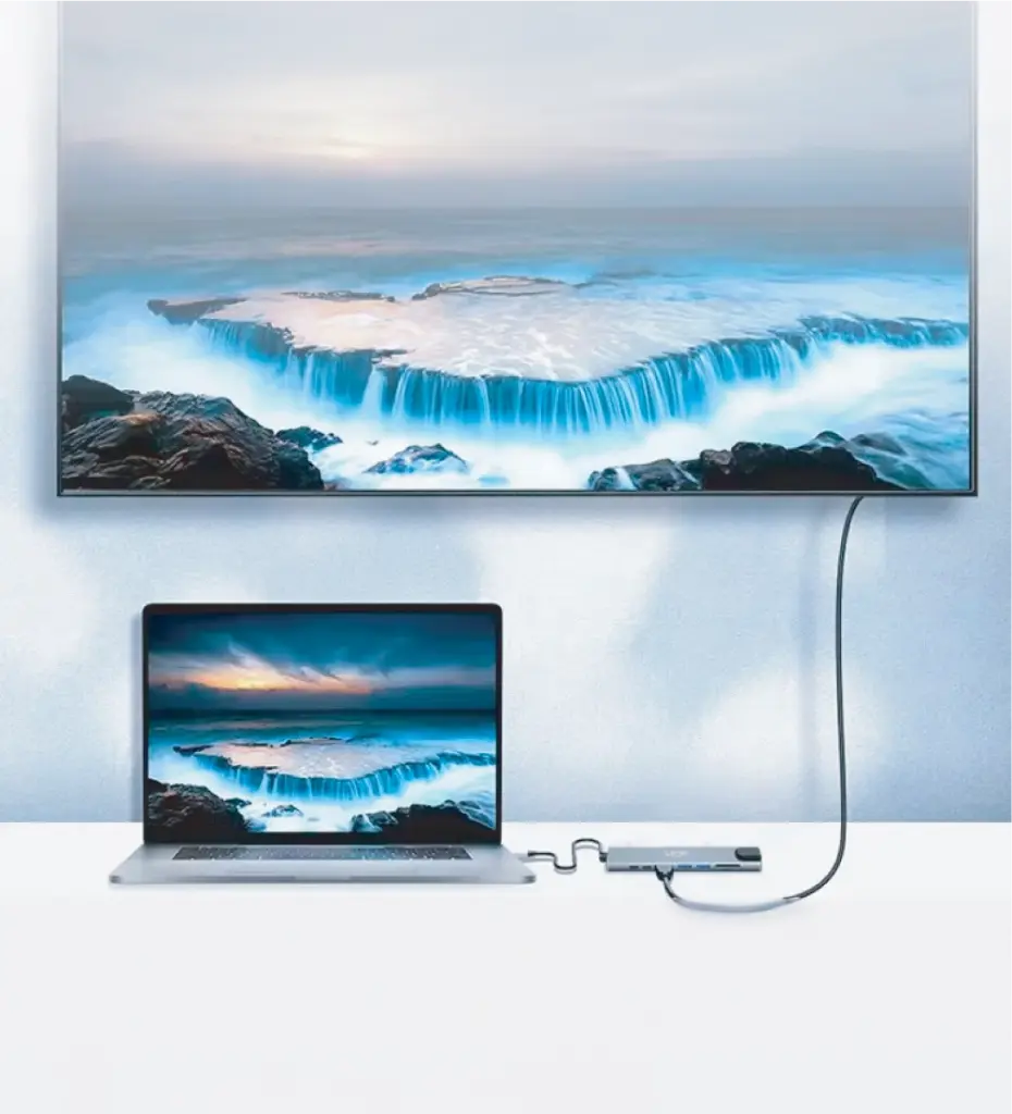 A205 Premium 8 in 1 RJ45, HDMI, Type-C Hub and Card Reader - 7