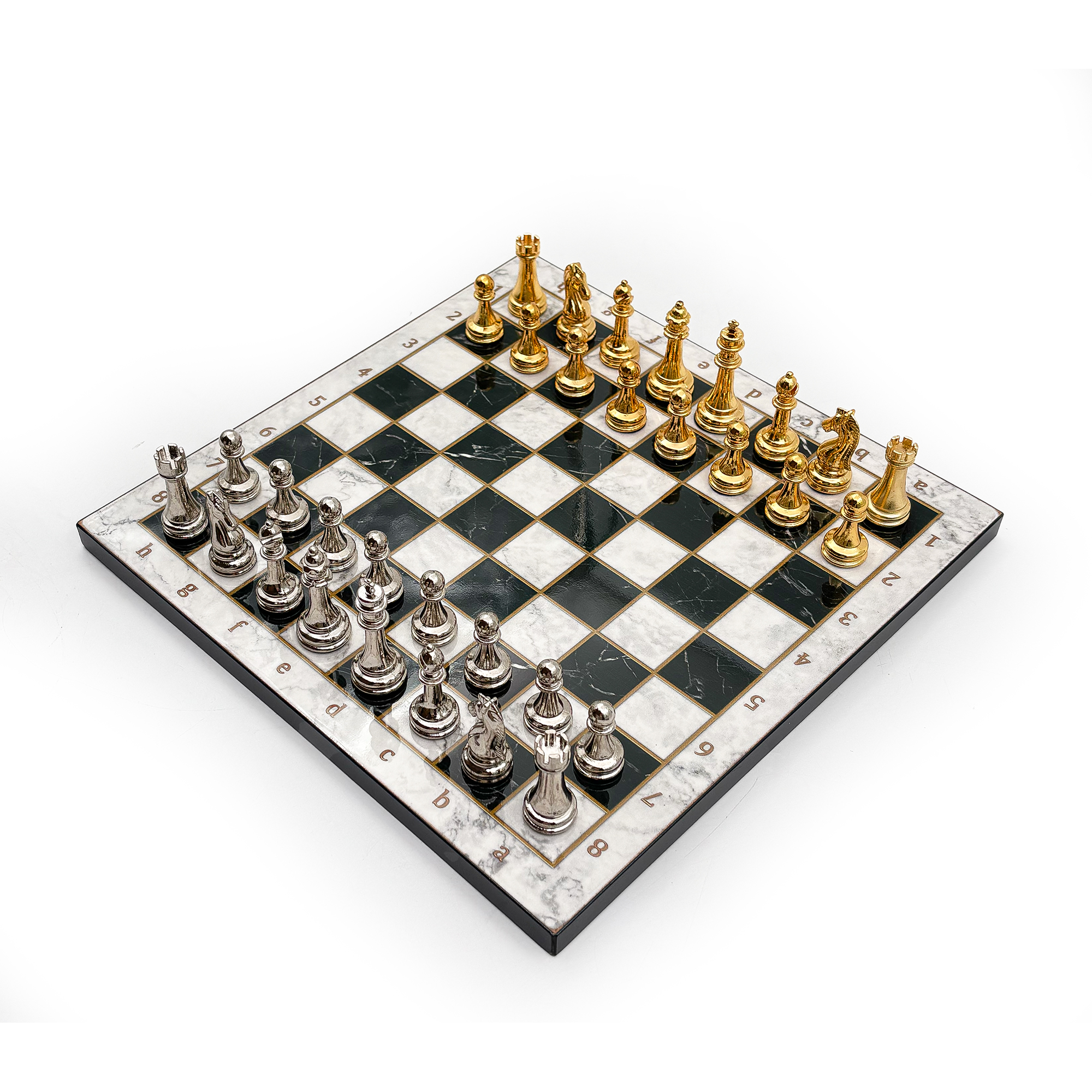 Ahşap Satranç Takımı – Metal Taşlı MERDUZ25G - 5