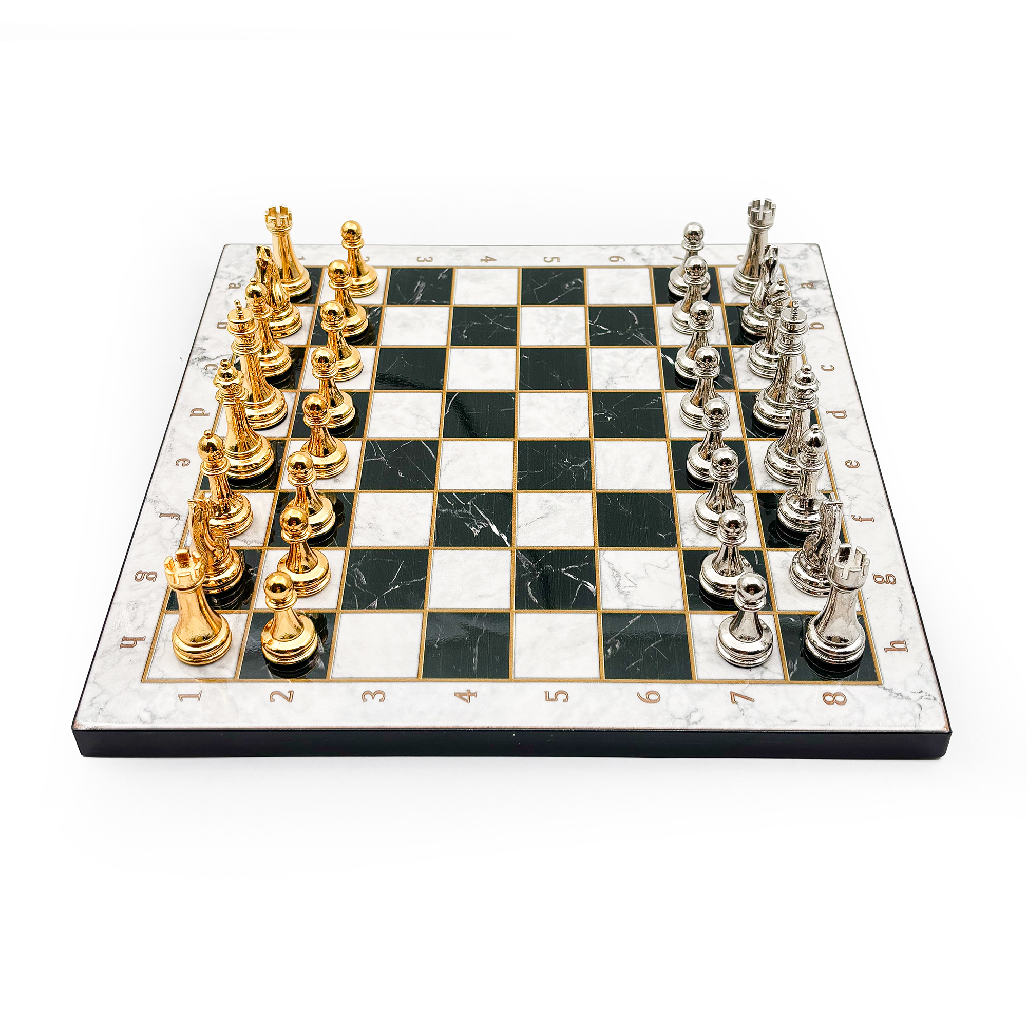 Ahşap Satranç Takımı – Metal Taşlı MERDUZ25G - 8