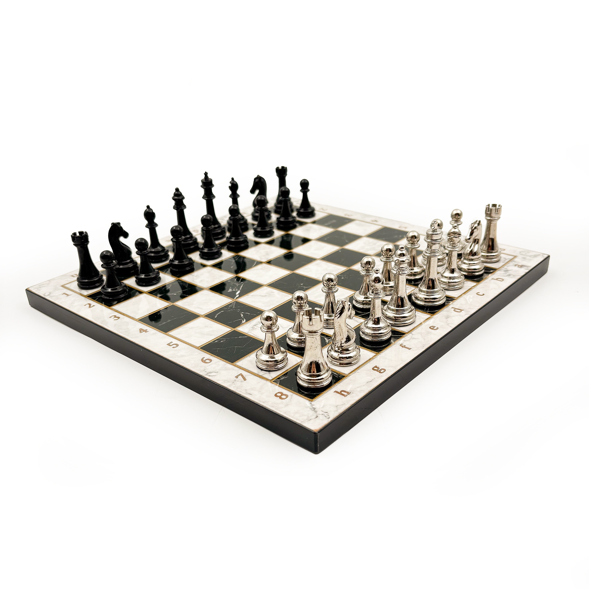 Ahşap Satranç Takımı – Metal Taşlı MERDUZ25S