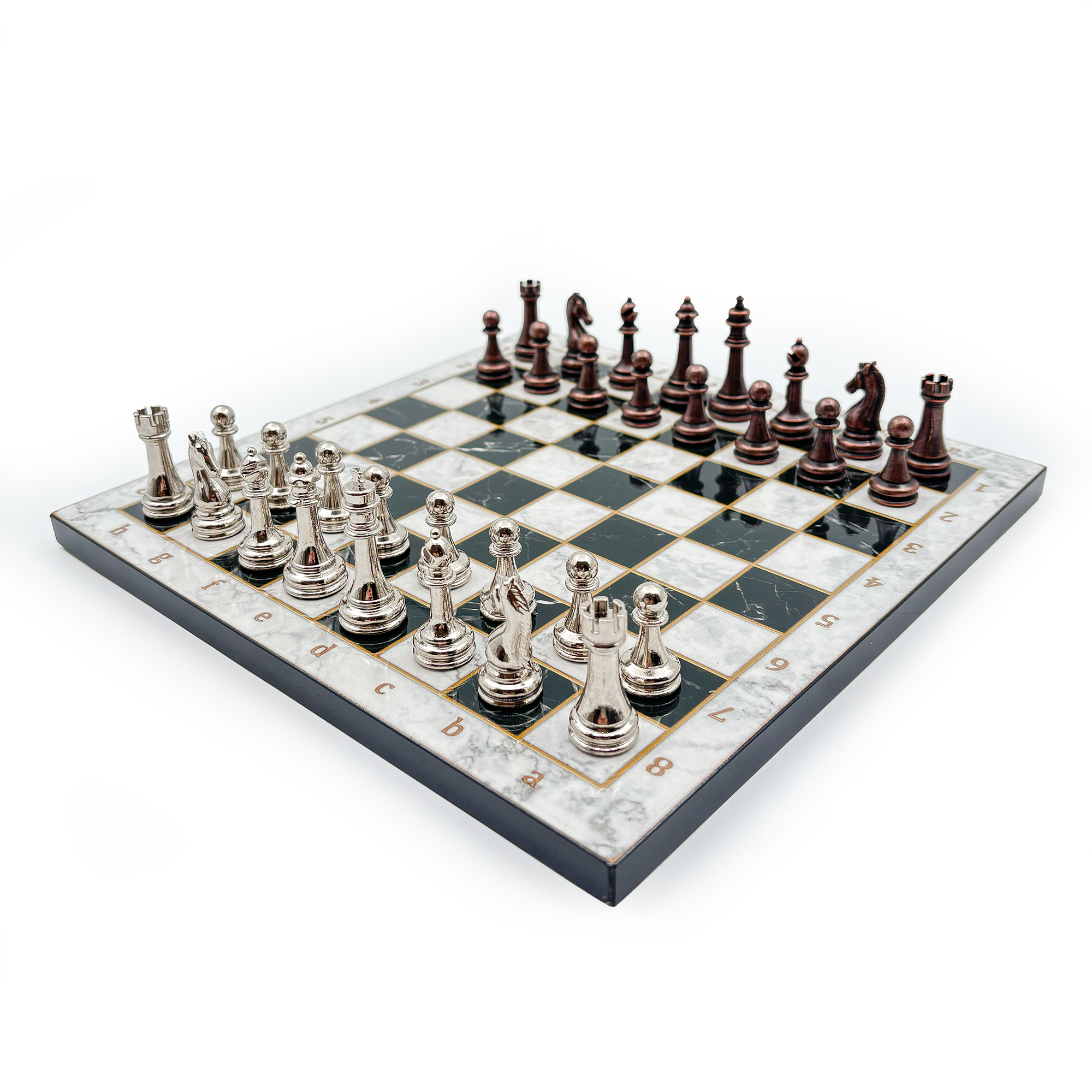 Ahşap Satranç Takımı – Metal Taşlı MERDUZ30B - 11