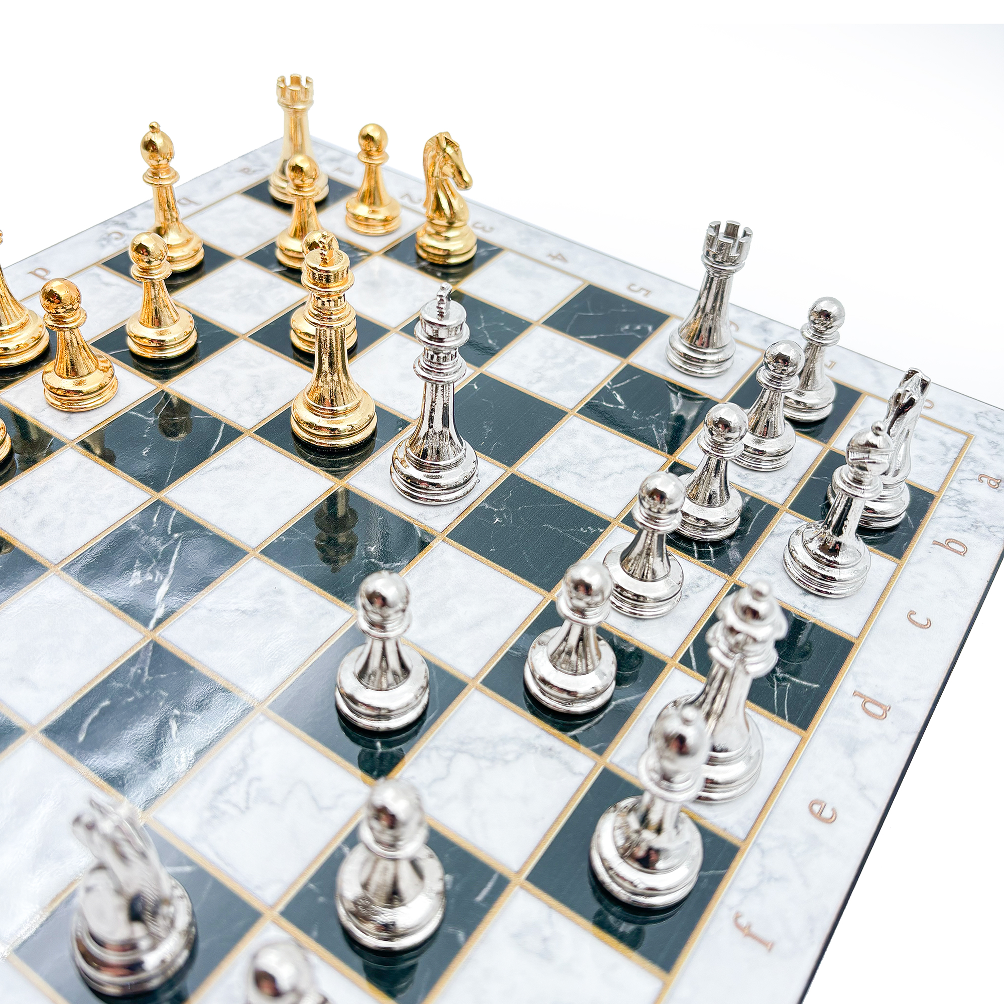 Ahşap Satranç Takımı – Metal Taşlı MERDUZ30G - 4